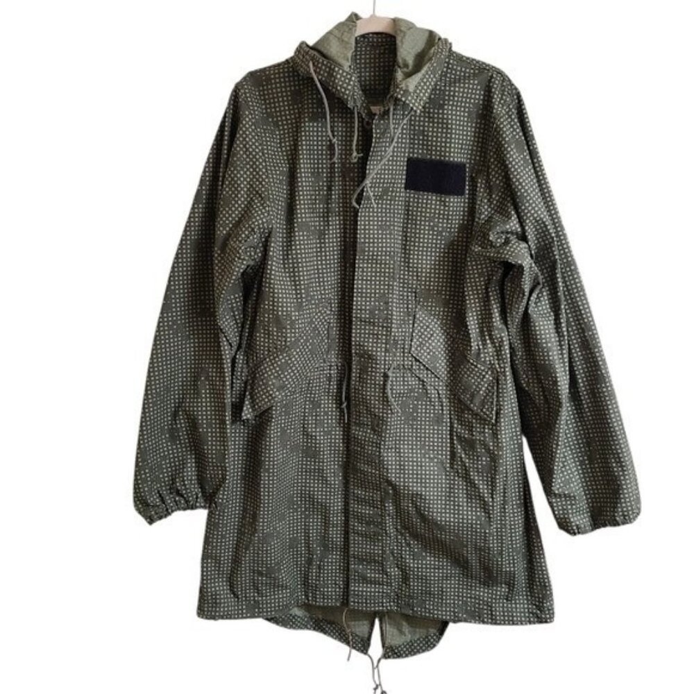 Vintage 80s US Army Military Green Camouflage Fishtail Parka Jacket S